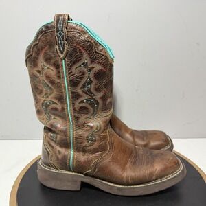 Justin Gypsy Boots Womens Size 9B Brown Leather Western Cowboy Square Toe L2900